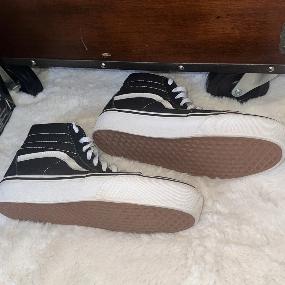 Vans Black and White High-Top Sneakers